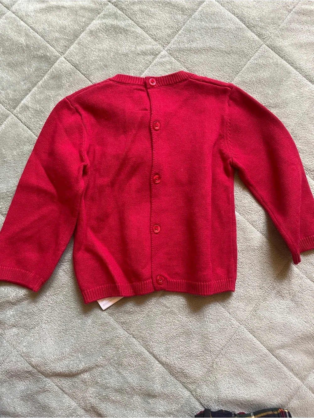 Mayoral Red Knit Sweater and plaid shorts